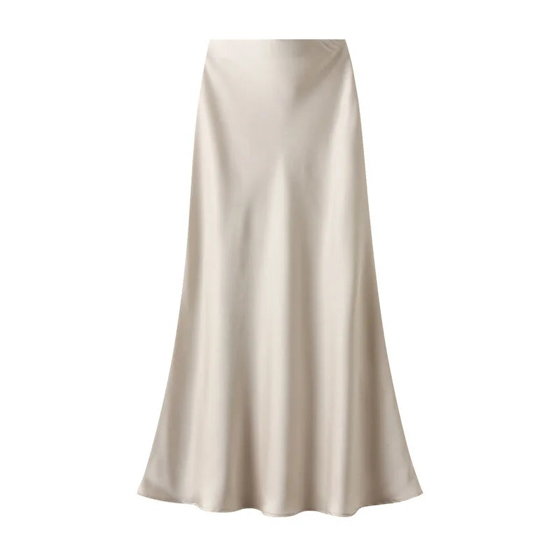 Elegant Satin Fishtail Skirt