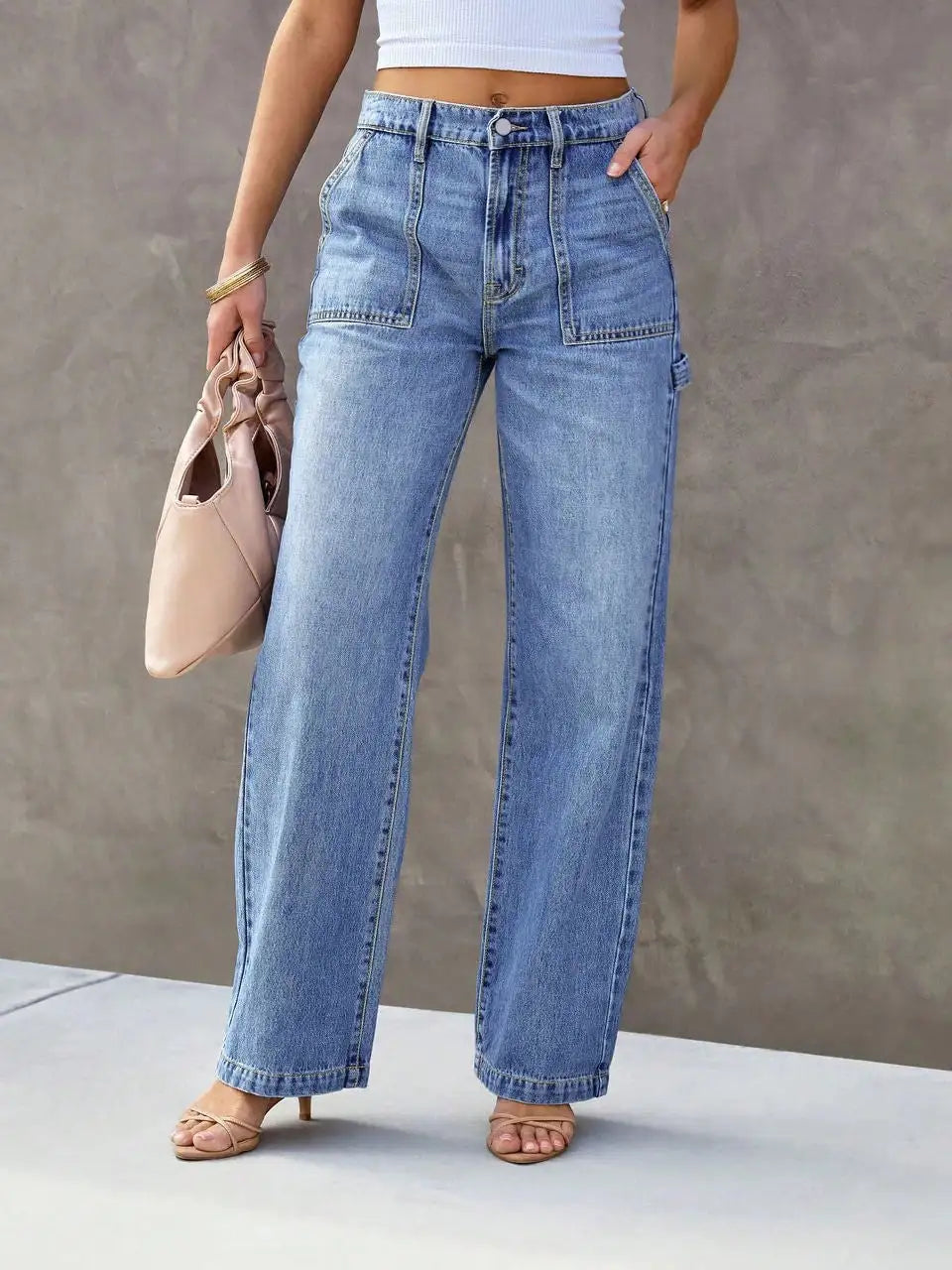 Light Blue Wide Leg Jeans